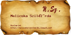 Melicska Szilárda névjegykártya